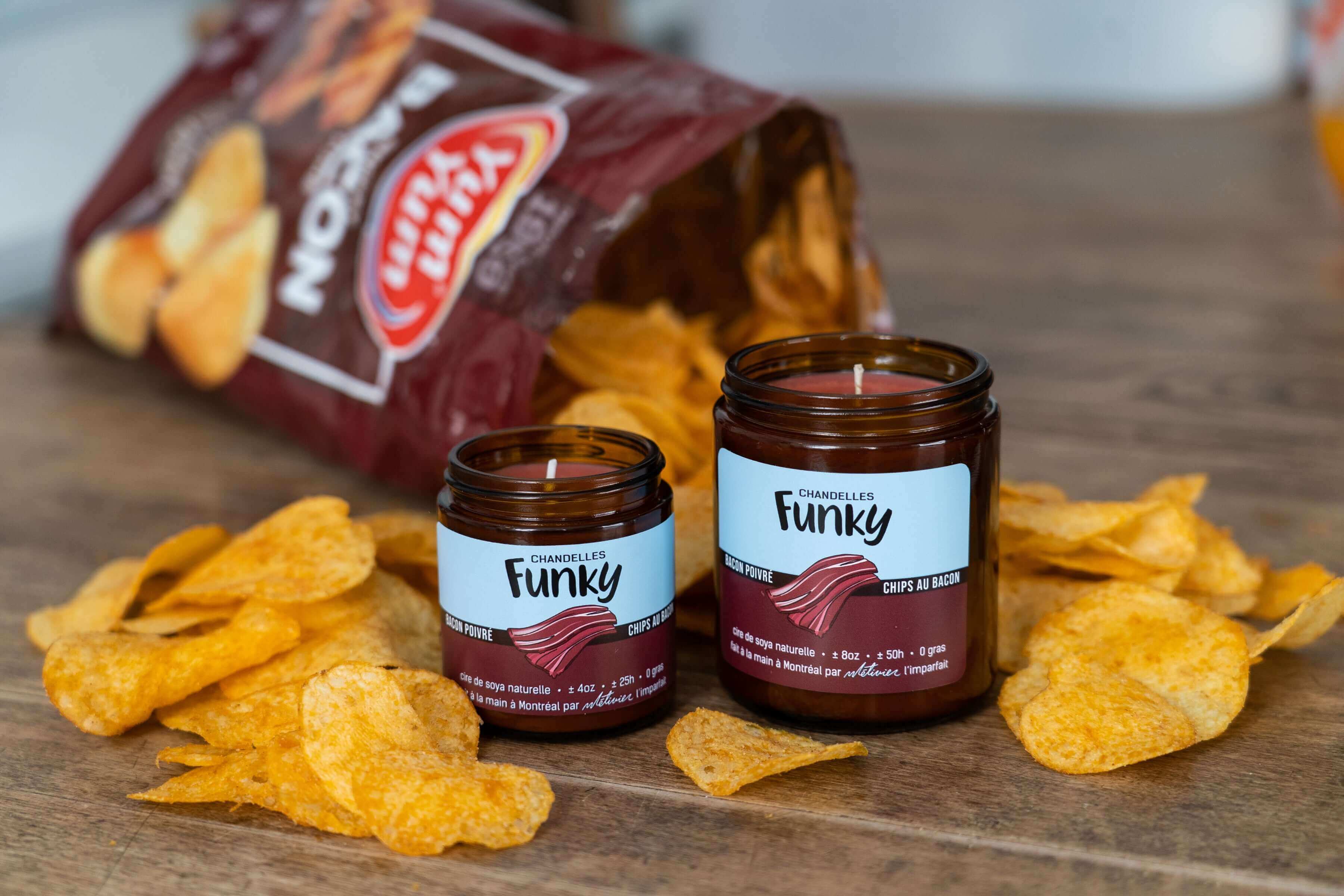 Chandelles Funky - Chips au Bacon