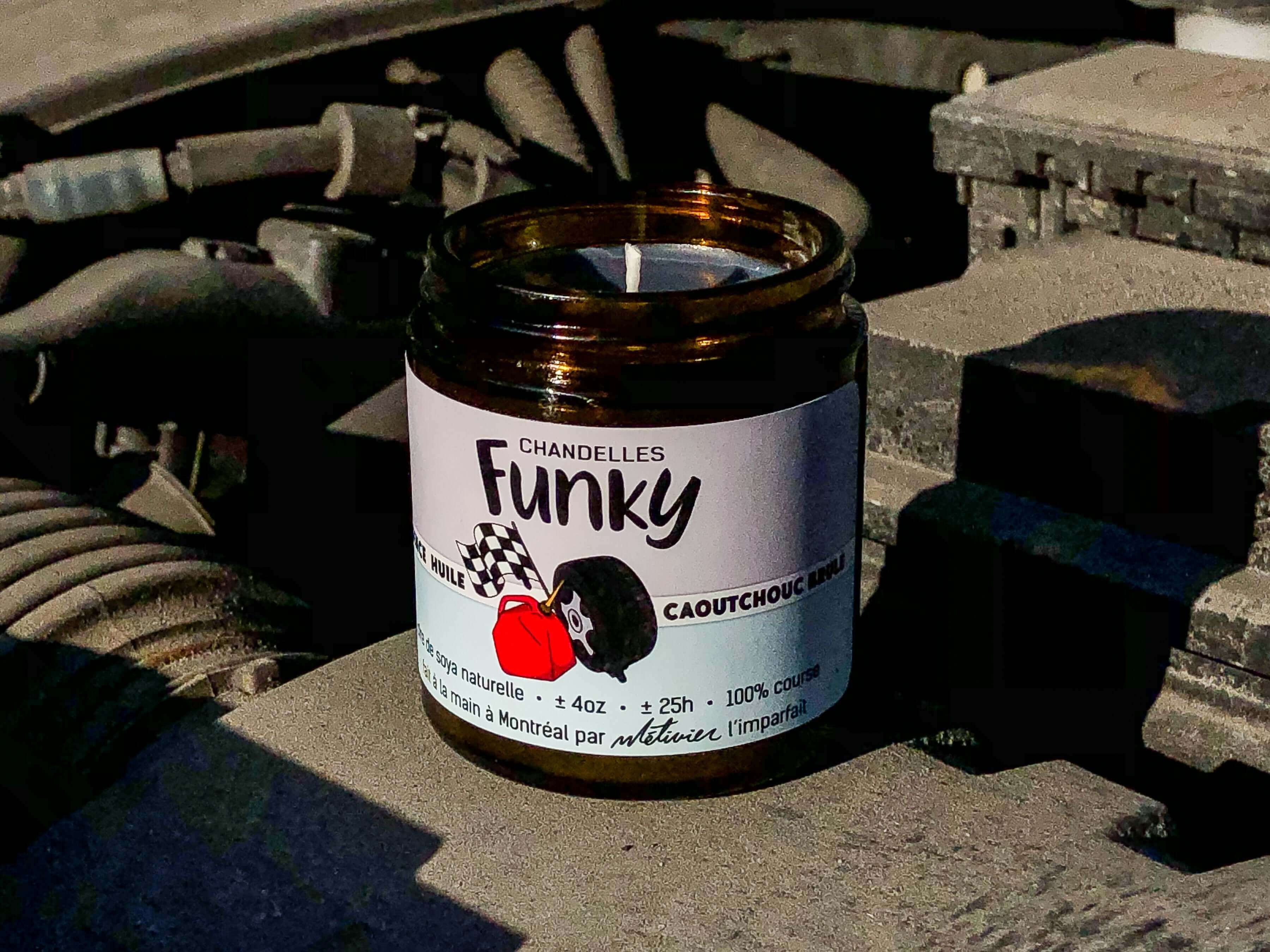 Chandelles Funky - Caoutchouc brulé
